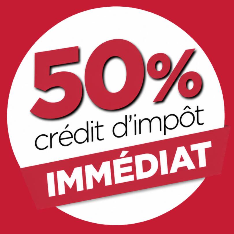 50% de crédit d'impôt immédiat
